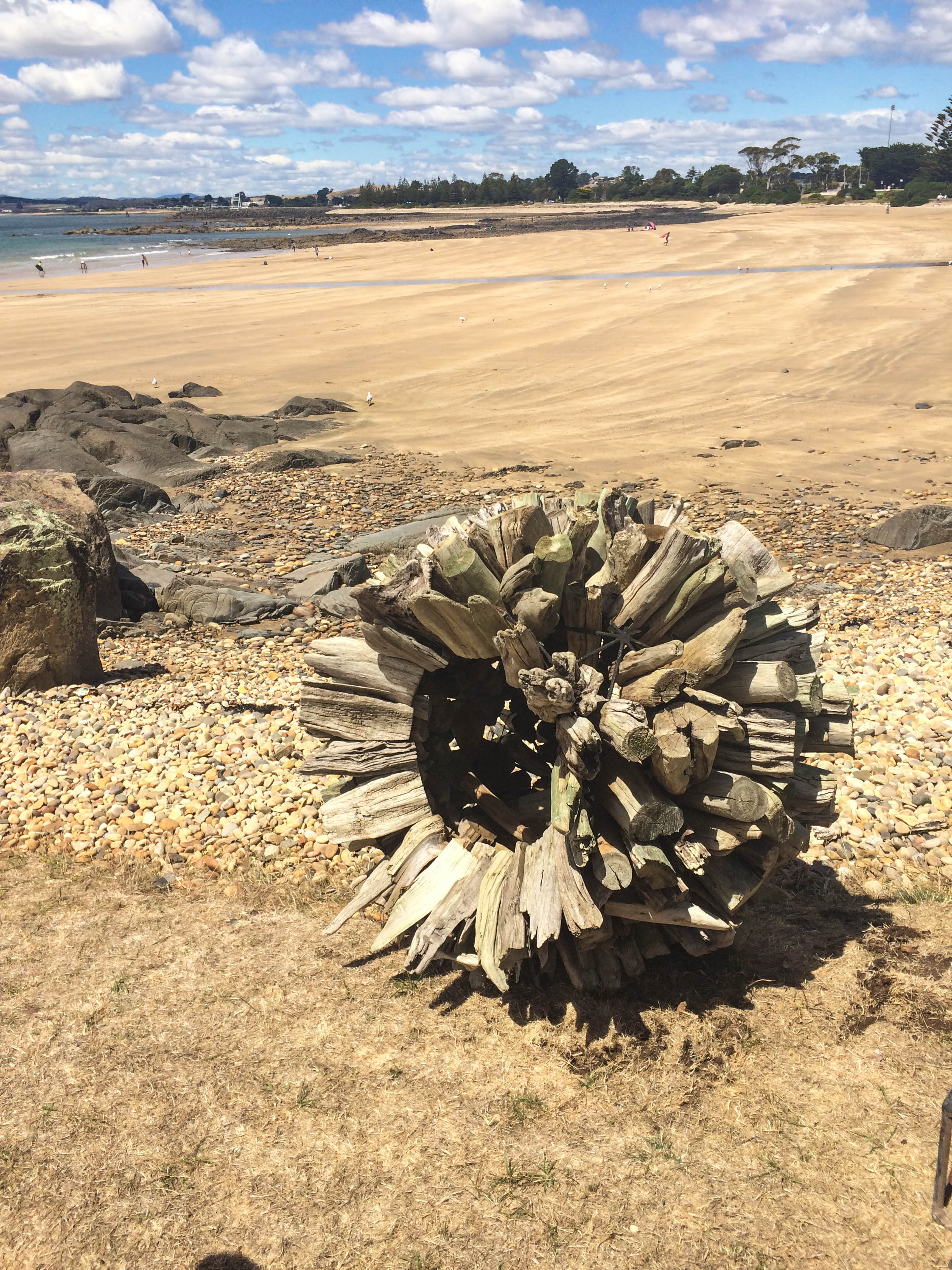 Marcus Tatton's sculpture at the Bluff, work in progress for Tidal 